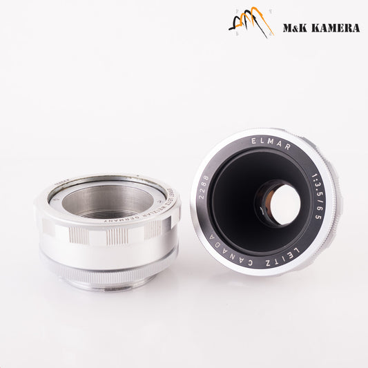 Leica Elmar Visoflex 65mm/F3.5 silver 11062N w/ 16464K focus adapter 11062 #87490