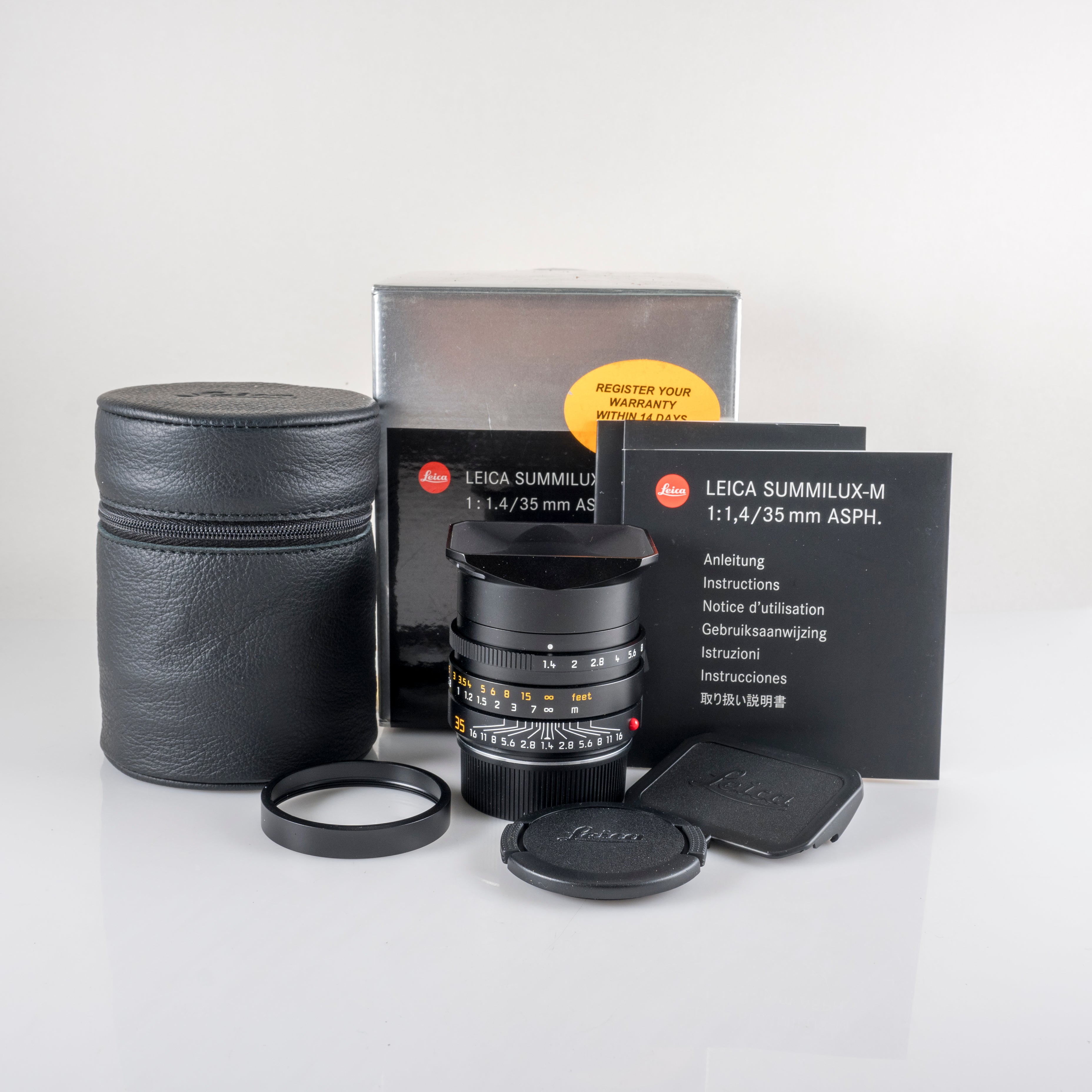 Leica Summilux-M 35mm/F1.4 ASPH/ FLE Black Lens Germany 11663