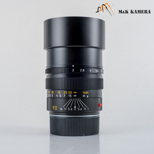 Leica Summicron-M 90mm/F2.0 E55 Pre-Asph/ Ver.II Black Lens Yr.1991 11136 #23976