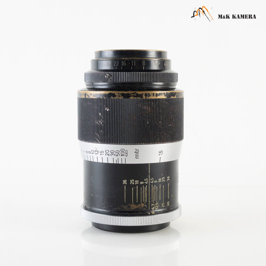 LEITZ Leica Hektor L39 135mm/F4.5 A36 short focusing Black Paint Lens Yr.1949 LTM Germany #87787