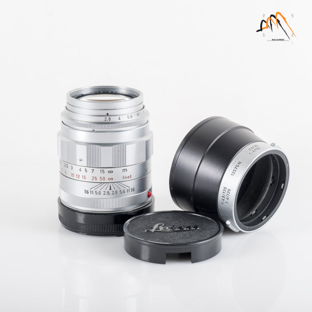 LEITZ Leica Tele-Elmarit M 90mm/F2.8 Ver.I V.1/ Fat Silver Lens Yr