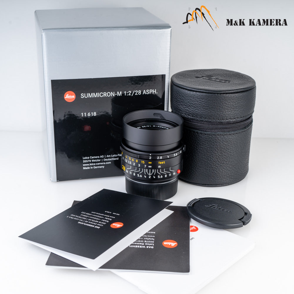 Brand New Leica Summicron-M 28mm/F2.0 E46 Asph.11618 Black Lens
