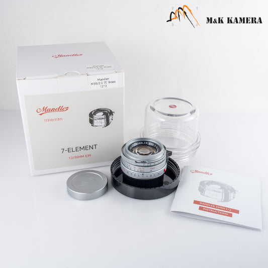 Mandler 35mm F2.0 “7 elements” Brass Silver Lens #MANDLER352.0BRASS