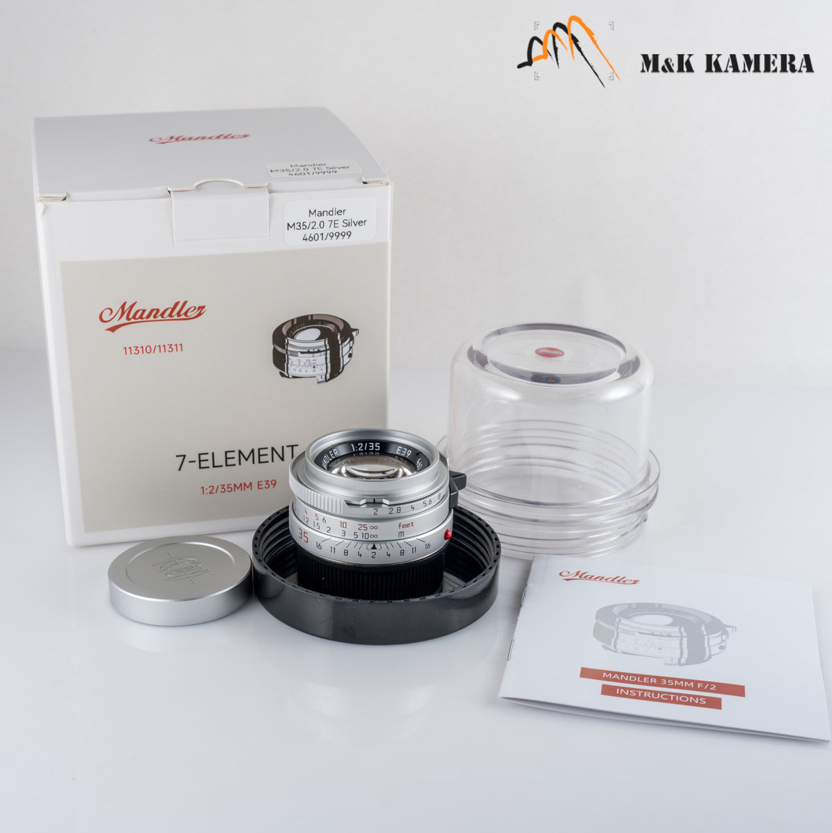 Mandler 35mm F2.0 “7 elements” Silver Lens #MANDLER352.0S