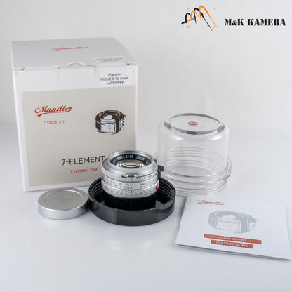 Mandler 35mm F2.0 “7 elements” Silver Lens #MANDLER352.0S