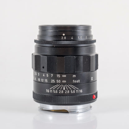 LEITZ Leica Tele-Elmarit M 90mm/F2.8 Ver.I V.1/ Fat Black Lens Yr.1966 Canada #11918