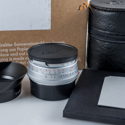 Brand New Leica Summilux-M 35mm/F1.4 E46 Steel Rim 2022 Silver Lens Germany 11301 #11301