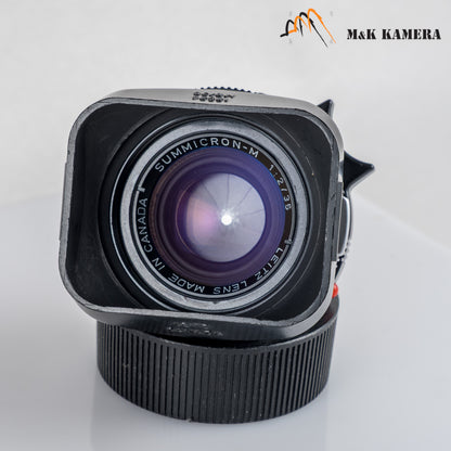 LEITZ Leica Summicron-M 35mm/F2.0 Ver.4 7 Elements Black Lens Yr.1985 Canada 11310 #23980