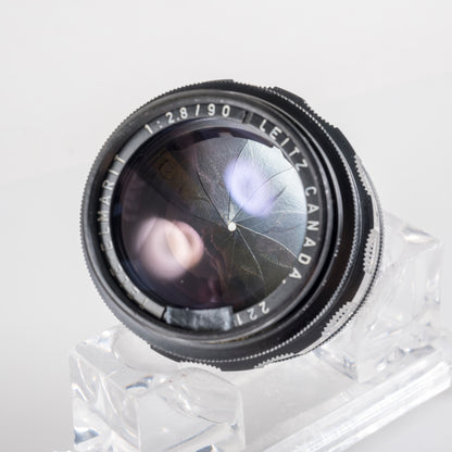 LEITZ Leica Tele-Elmarit M 90mm/F2.8 Ver.I V.1/ Fat Black Lens Yr.1966 Canada #11918