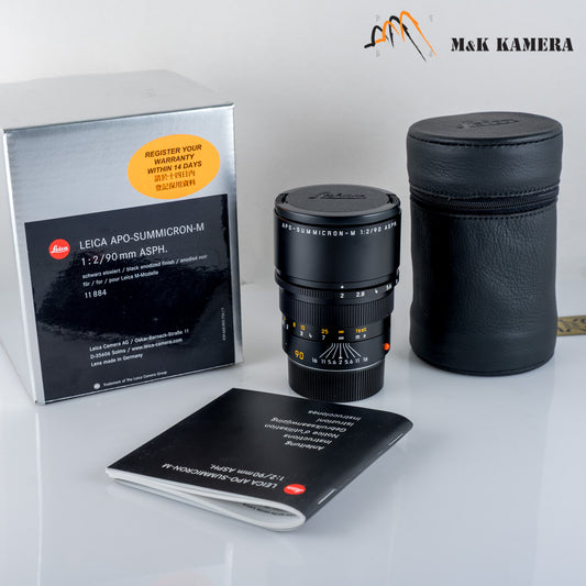 Leica APO-Summicron-M 90mm/F2.0 ASPH 11884 Black Lens Yr.1999 Germany 11884 #12058