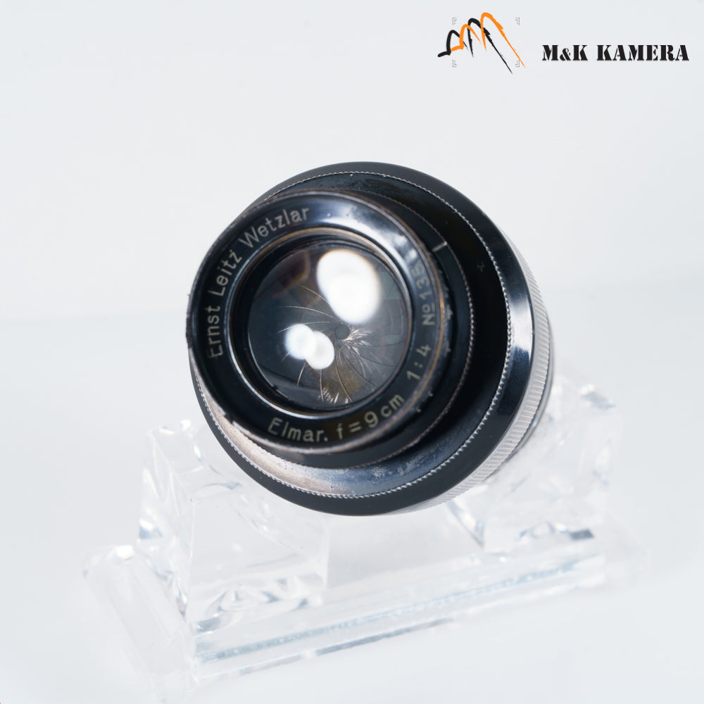 LEITZ Leica Elmar L39 90mm/F4.0 Fat/ Rare Black Paint Lens LTM