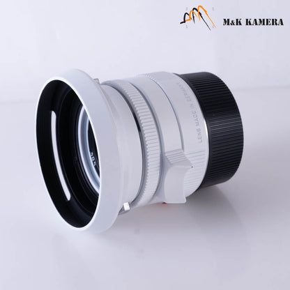 Leica Summicron-M 35mm/F2.0 ASPH Silver + 12504 brass hood White repaint 11882 #69854
