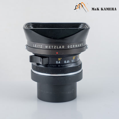 Leica Super-Angulon M 21mm/F3.4 Ser.VII Black with 12501 hood #23935