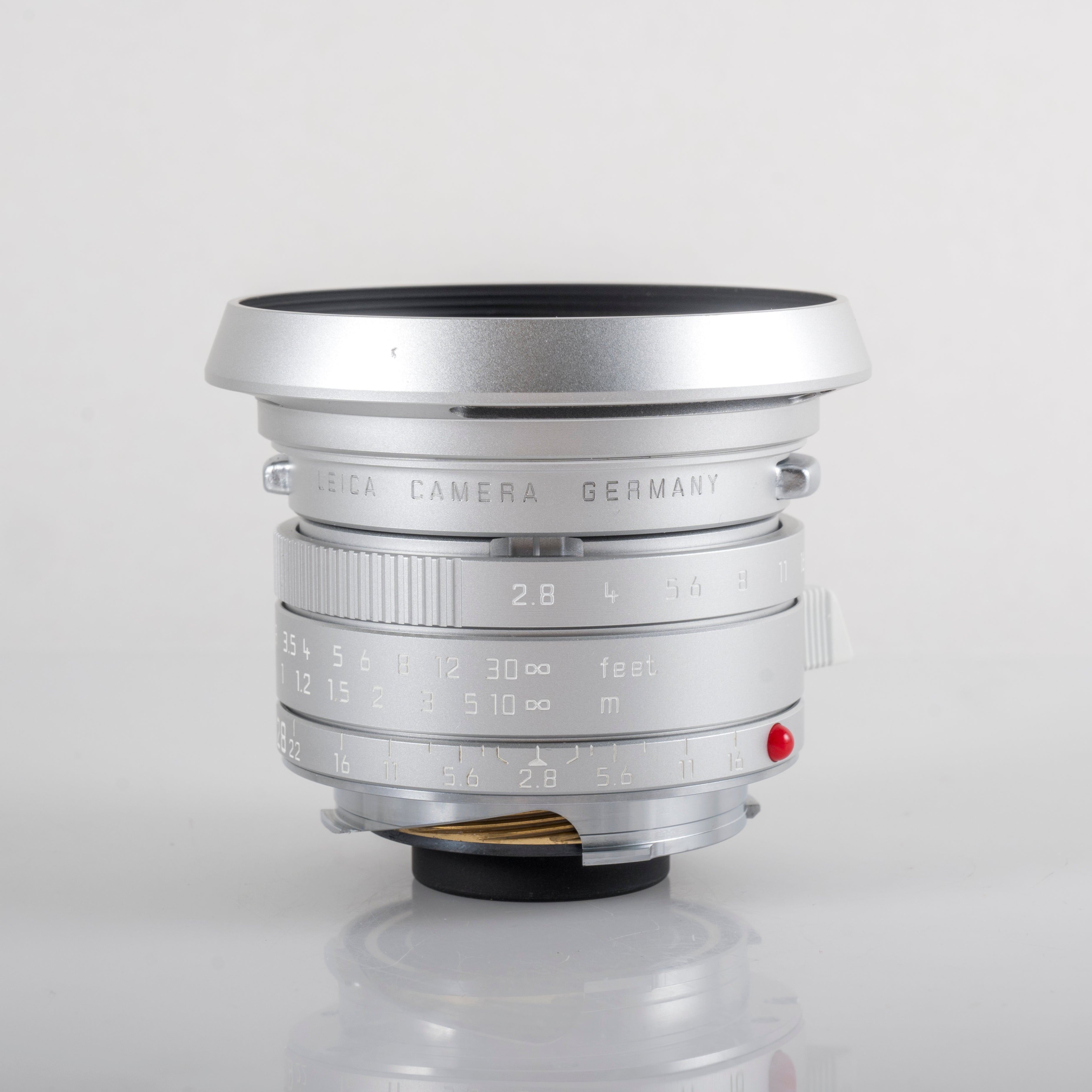 Leica ELMARIT-M 28mm f/2.8 ASPH. E39 旧型 Leica Elmarit-M 28mm/F2.8 E39 Asph 11664 Silver Lens Yr.2009