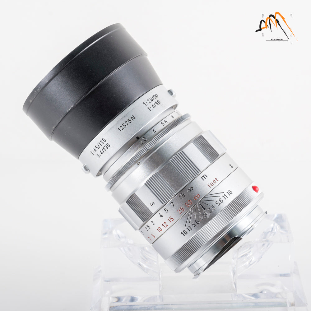 LEITZ Leica Tele-Elmarit M 90mm/F2.8 Ver.I V.1/ Fat Silver Lens Yr.1964 Canada #11607
