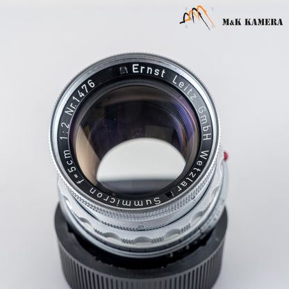 LEITZ Leica Summicron M 50mm/F2.0 Rigid V2 Ver.II Lens Yr.1957 Germany #24017