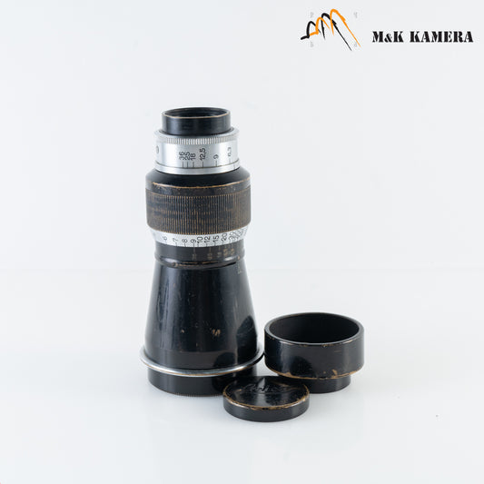 LEITZ Leica Elmar L39 105mm/F6.3 Mountain Elmar Black Paint Lens Yr.1933 LTM Germany #87784