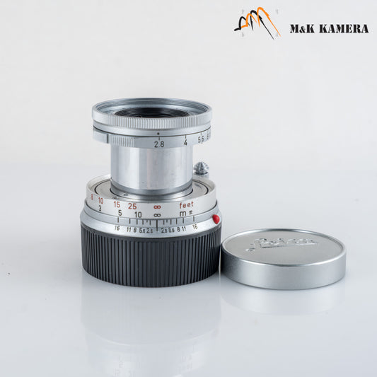 LEITZ Leica Elmar M 50mm/F2.8 Ver.I Silver Lens Yr.1966 Germany #23016