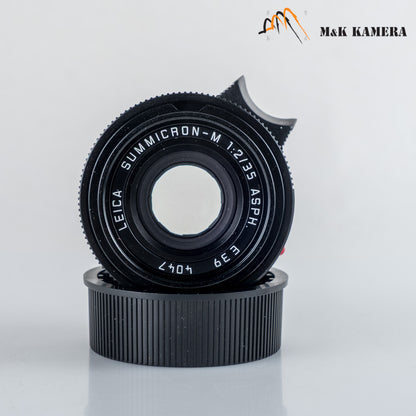 Leica Summicron-M 35mm/F2.0 ASPH Silver + 12504 brass hood Black repaint 11882 #69854