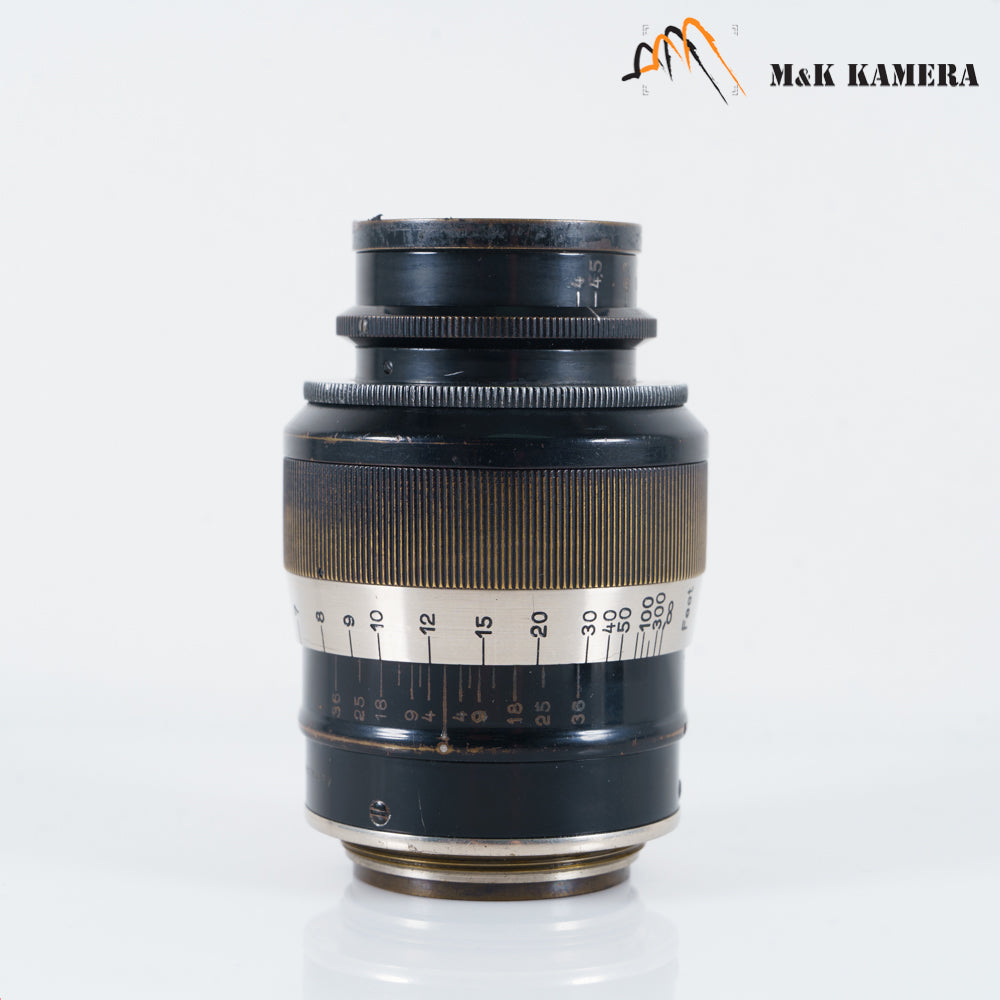 LEITZ Leica Elmar L39 90mm/F4.0 Fat/ Rare Black Paint Lens LTM