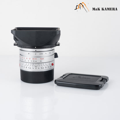 Leica Summicron-M 28mm/F2.0 ASPH/ Rare Silver Lens Yr.2008 Germany 11661 #88929