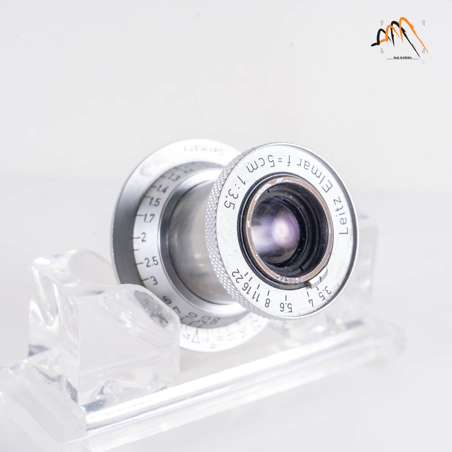 LEITZ Leica Elmar L39 50mm/F3.5 Red Scale Lens Yr.1938 LTM Germany #11219