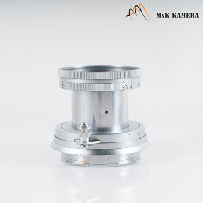 LEITZ Leica Elmar M 50mm/F3.5 E39 Silver Lens Yr.1956 Germany #23117