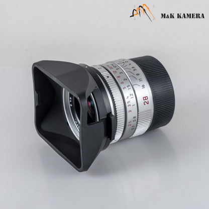 Leica Summicron-M 28mm/F2.0 ASPH/ Rare Silver Lens Yr.2008 Germany 11661 #88929