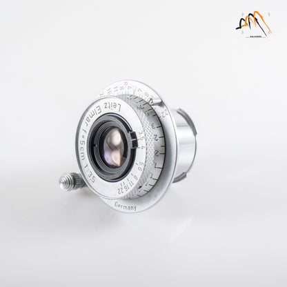 LEITZ Leica Elmar L39 50mm/F3.5 Red Scale Lens Yr.1956 LTM Germany #11325