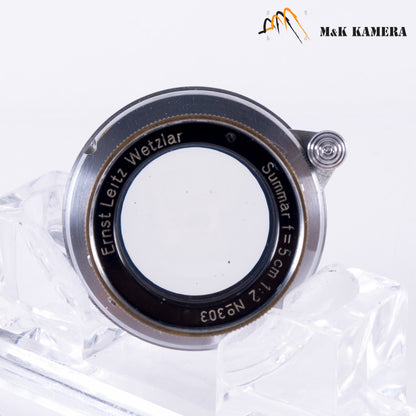 LEITZ Leica Summar L39 50mm/F2.0 Silver Lens Yr.1936 LTM Germany #87265