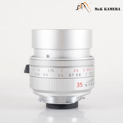 Leica Summilux-M 35mm/F1.4 E46 ASPH/ FLE II Silver Lens Germany 11727 #23906