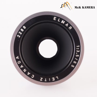 Leica Elmar Visoflex 65mm/F3.5 silver 11062N w/ 16464K focus adapter 11062 #87490