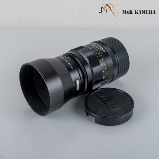 LEITZ Leica Tele-Elmarit M 90mm/F2.8 Ver.I V.1/ Fat Black Lens Yr.1971 #23912