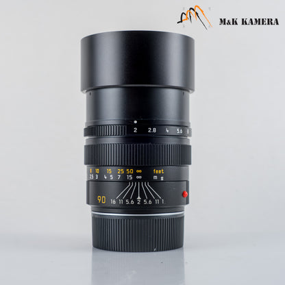 Leica Summicron-M 90mm/F2.0 E55 Pre-Asph/ Ver.II Black Lens Yr.1991 11136 #23976