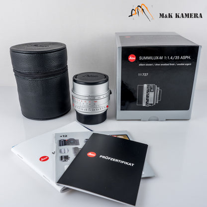 Leica Summilux-M 35mm/F1.4 E46 ASPH/ FLE II Silver Lens Germany 11727 #24029