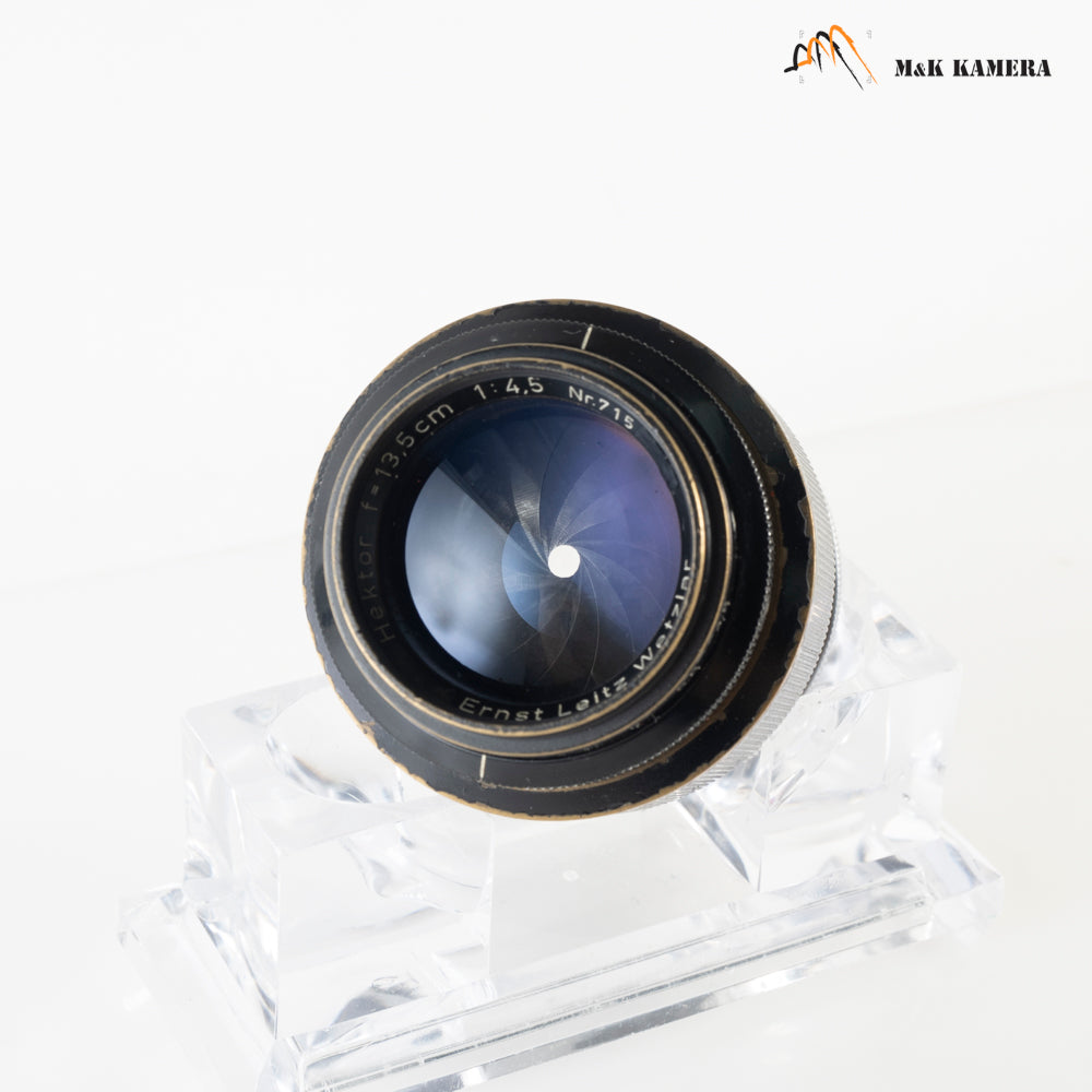 LEITZ Leica Hektor L39 135mm/F4.5 A36 short focusing Black Paint Lens Yr.1949 LTM Germany #87787