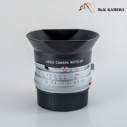 Leica Summilux-M 35mm/F1.4 E46 Steel Rim 2022 Silver Lens Germany 11301 #23998