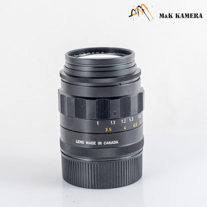 LEITZ Leica Tele-Elmarit M 90mm/F2.8 Ver.I V.1/ Fat Black Lens Yr.1969 Canada #24042