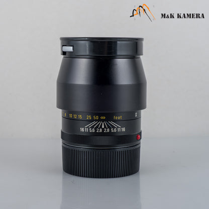 LEITZ Leica Tele-Elmarit M 90mm/F2.8 Ver.I V.1/ Fat Black Lens Yr.1971 #23912