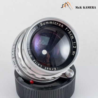 LEITZ Leica Summicron M 50mm/F2.0 Rigid V2 Ver.II Lens Yr.1957 Germany #23254