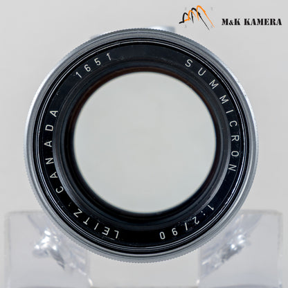 LEITZ Leica Summicron M 90mm/F2.0 Ver.I V.1 Silver Lens Yr.1959 Canada #23923