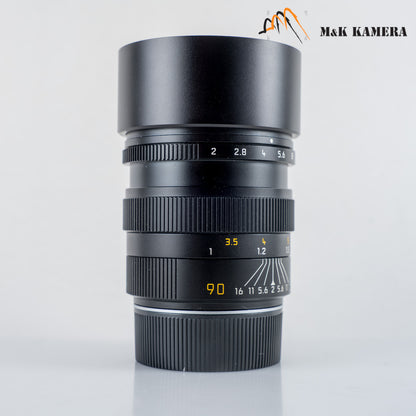 Leica Summicron-M 90mm/F2.0 E55 Pre-Asph/ Ver.II Black Lens Yr.1991 11136 #23976