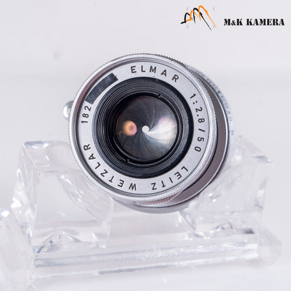 LEITZ Leica Elmar M 50mm/F2.8 Ver.I Silver Lens Yr.1960 Germany #10702