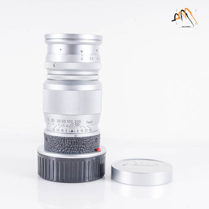 LEITZ Leica Elmar M 90mm/F4.0 Silver Lens Yr.1958 Germany #23458