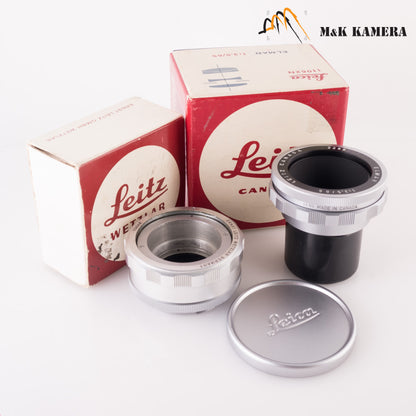 Leica Elmar Visoflex 65mm/F3.5 silver 11062N w/ 16464K focus adapter 11062 #87490