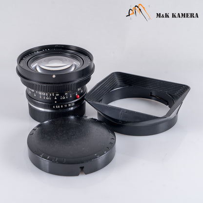 Leica Super-Angulon-R 21mm/F4.0 with 12506 hood #23120