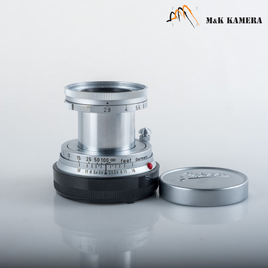 LEITZ Leica Elmar M 50mm/F2.8 Ver.I Silver Lens Yr.1959 Germany #23983