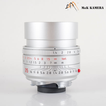 Leica Summilux-M 35mm/F1.4 E46 ASPH/ FLE II Silver Lens Germany 11727 #23876