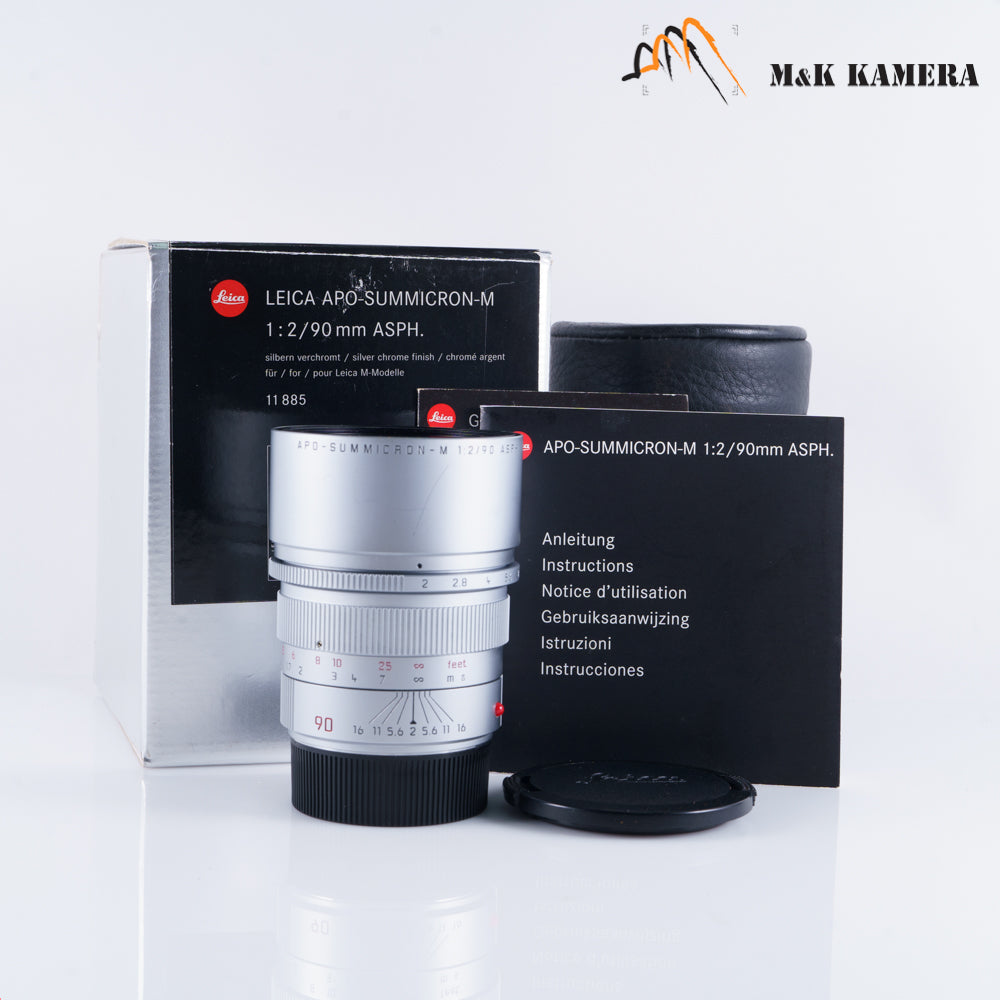 Leica APO-Summicron-M 90mm/F2.0 ASPH Silver Lens Yr.2002 Germany 11885 #22836