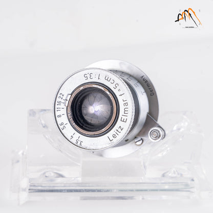 LEITZ Leica Elmar L39 50mm/F3.5 Red Scale Lens Yr.1938 LTM Germany #11219